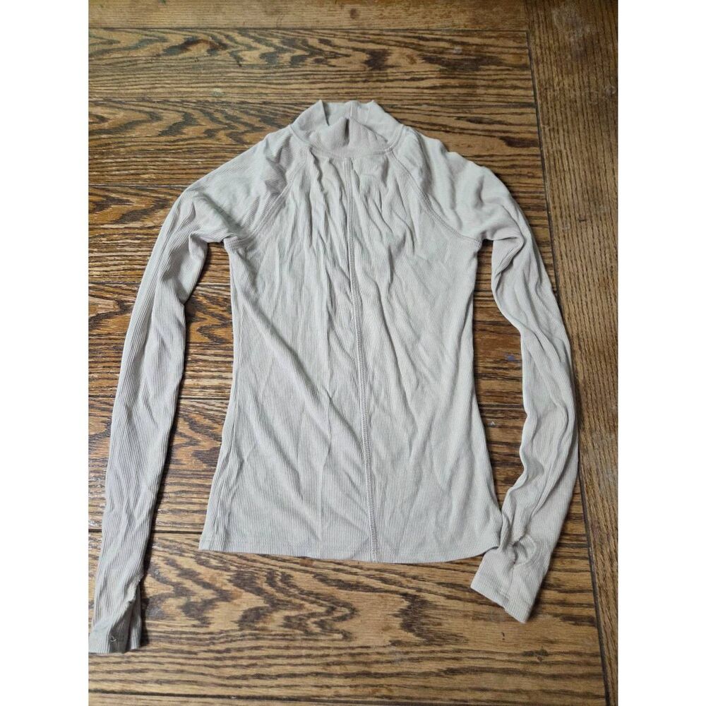 Joah Brown Women's Stitch Mock Neck Top in Dune sz XS/S - Picture 2 of 5